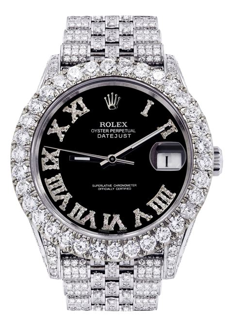 black diamond iced out rolex